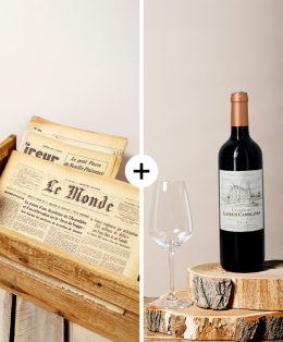 Journal & une bouteille de vin